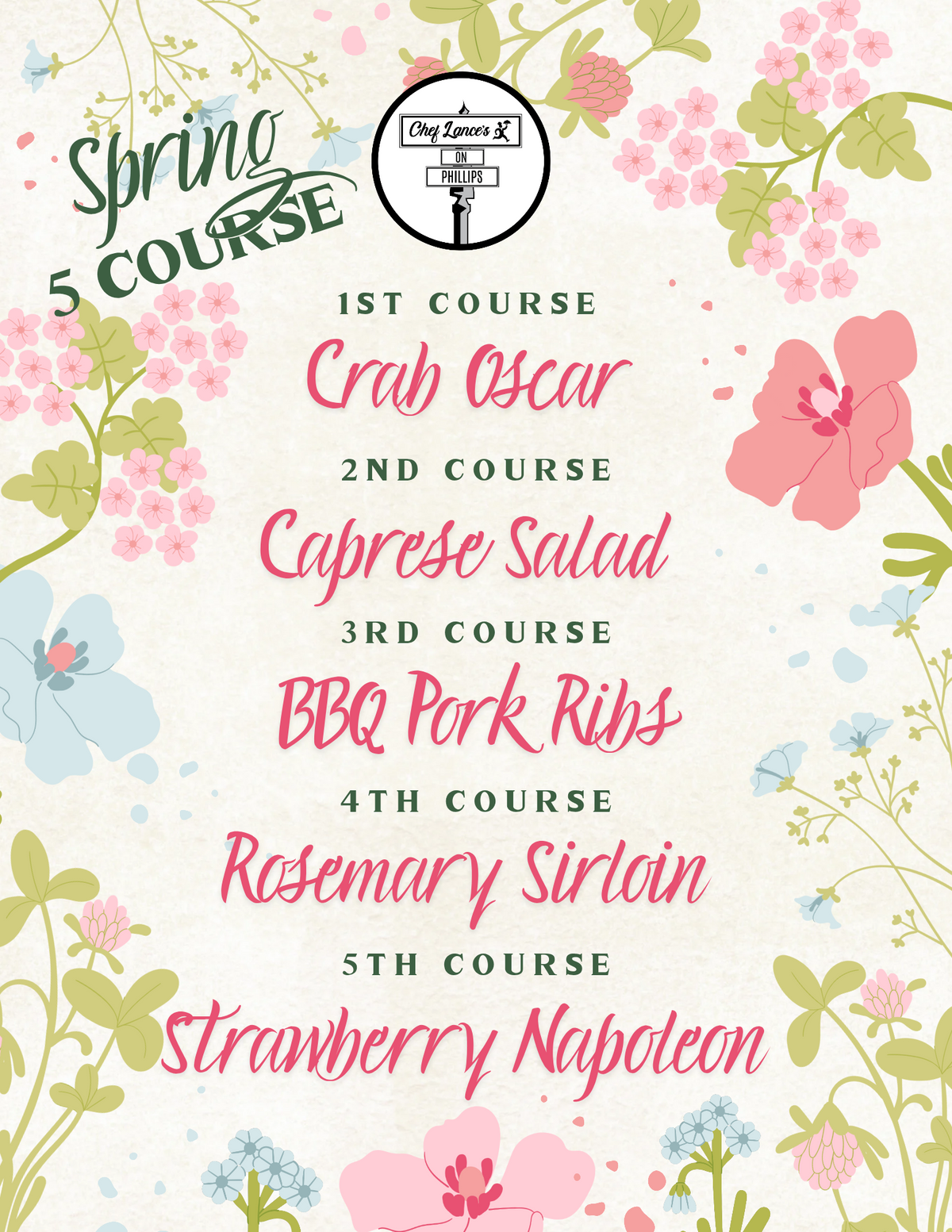 April 20th: 5 Course Dinner Event Tickets
