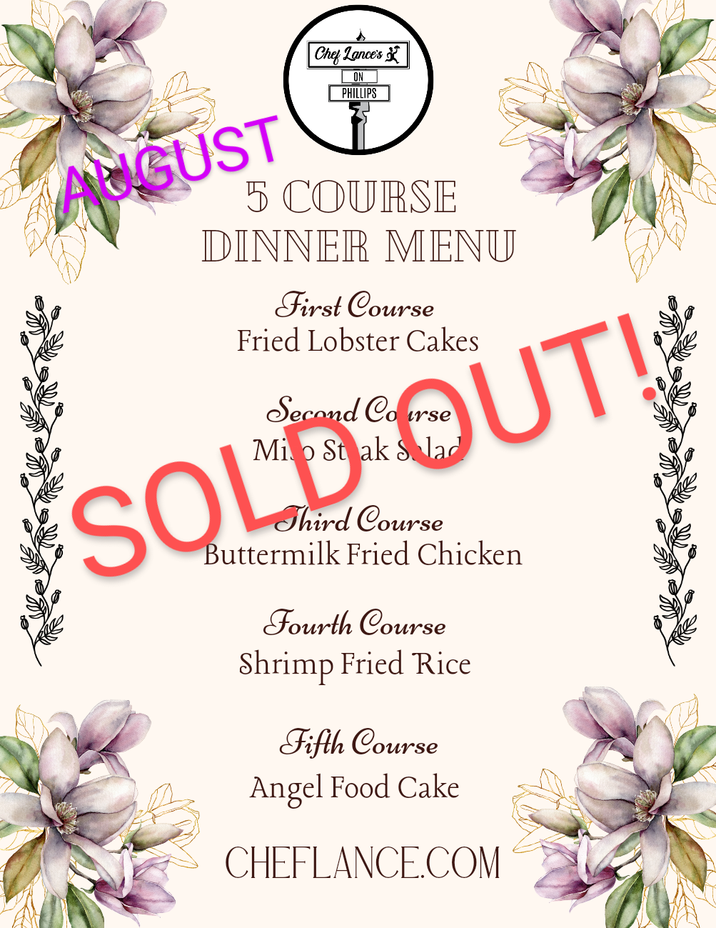 Event Tickets Chef Lance's on Phillips