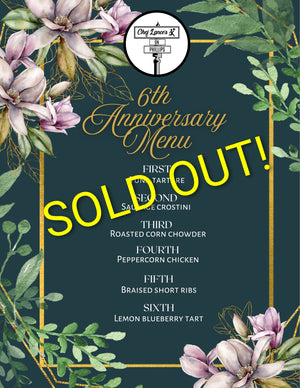 Sept 14th: Anniversary 6 Course Dinner Event Tickets