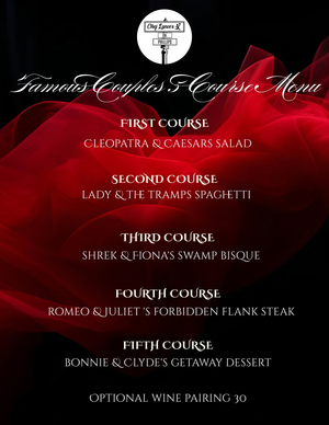 July 13th: Famous Couples 5 Course Costume Dinner Event Tickets